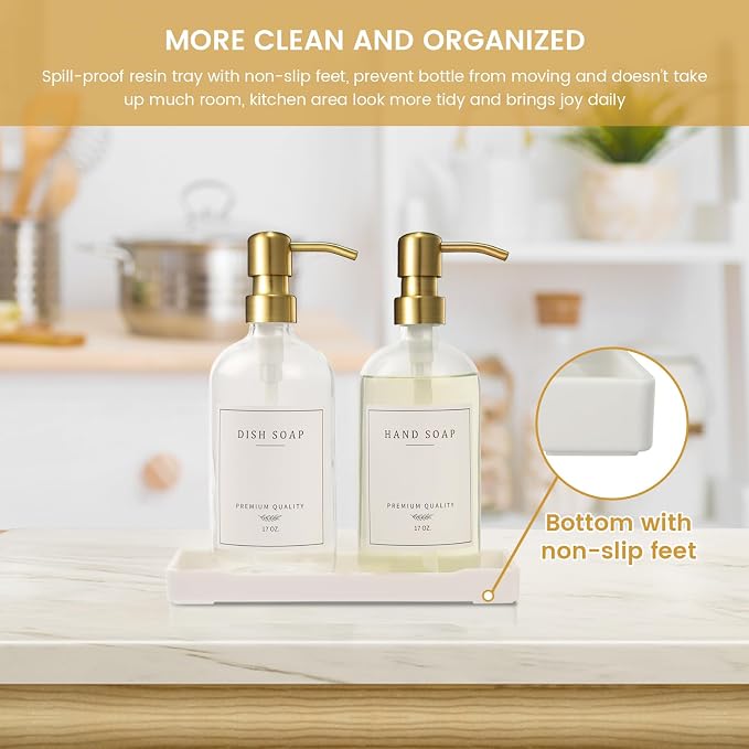 Glass Soap Dispenser for Kitchen Sink, Farmhouse Dish Soap Dispenser&Hand Soap - Image 5