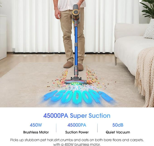 UNINELL HOME Cordless Vacuum Cleaner, 000Pa/450W Stick Vacuum Cleaners - Image 2