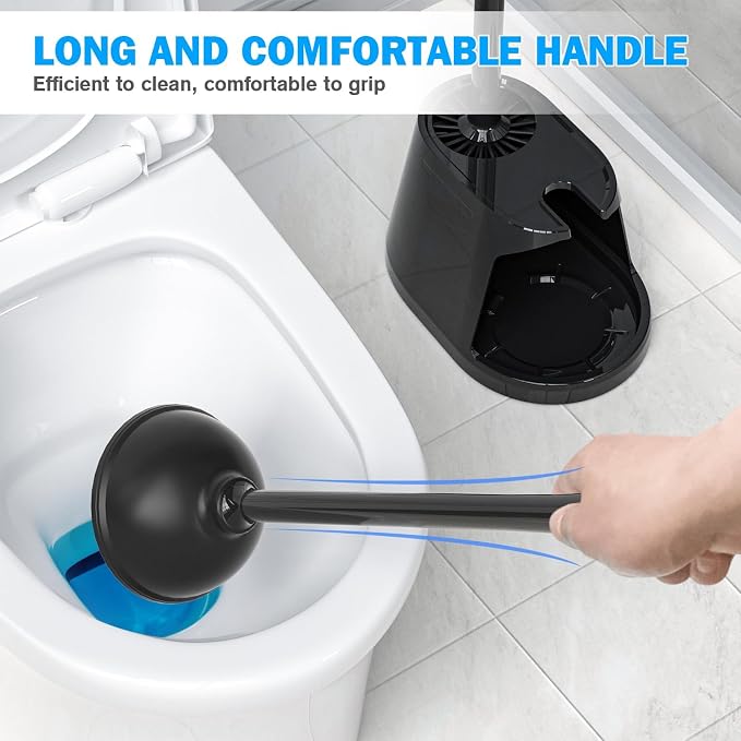 Toilet Plunger and Brush Set, Bowl Brush and Heavy Duty Toilet Plunger - Image 6