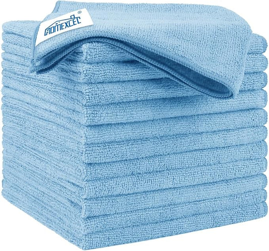 HOMEXCEL Blue Microfiber Cleaning Cloth 12 Pack, 12.5 x 12.5 inch Microfiber by HOMEXCEL