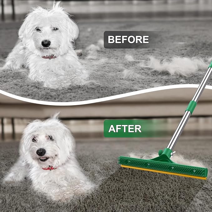 3 in 1 Carpet Rake for Pet Hair Removal, Reusable Pet Hair Remover Broom - Image 5