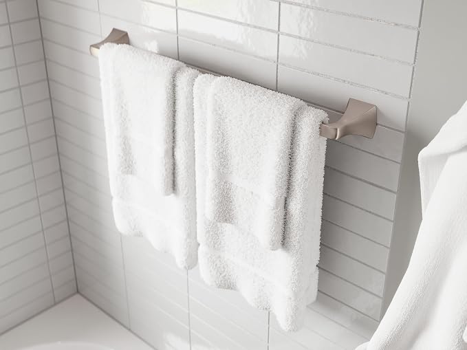 Pfister Bruxie Bath Towel Bar for Bathroom, Wall-Mounted, Spot Defense Brushed - Image 4