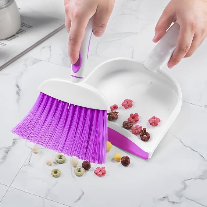 NACENA Small Dust Pan and Brush Set, Mini Broom and Dustpan Set Small Hand - Image 4