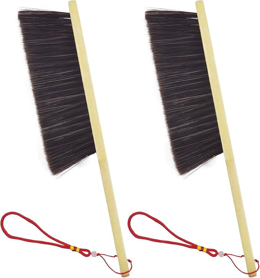 2 Piece Wooden Hand Broom, Dust Brush, Bench Brushes, Soft Bristles, Long by HIQU+and+HIST