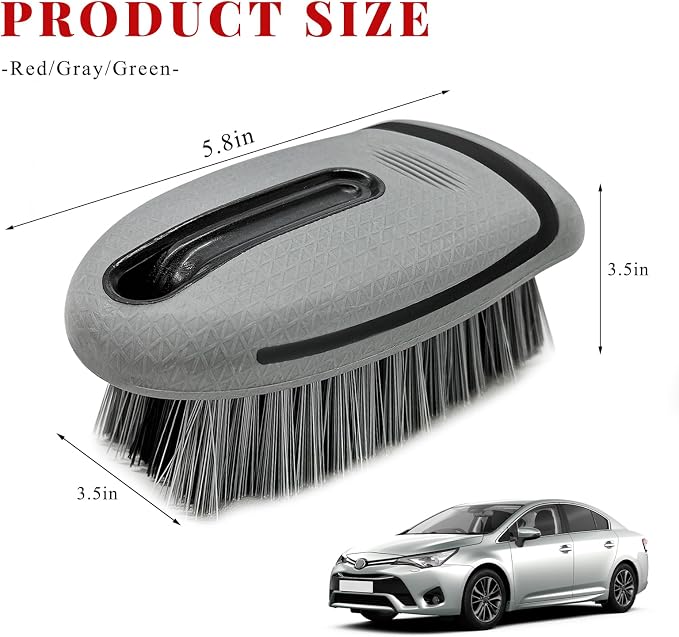 Carpet and Upholstery Cleaning Brush, Stiff Bristle Detailing Scrubber - Image 2
