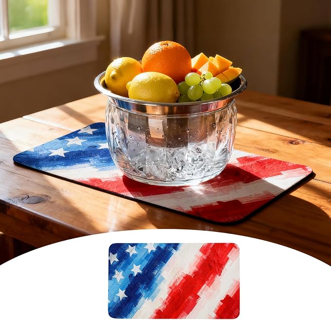 250 anniversary usa American Flag Dish Drying Mat: 12"x20" Patriotic Absorbent by EazziSwitch