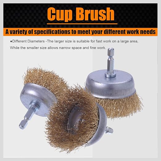Wire Brush for Drill, 1/4 Inch Hex Shank, Drill Wire Brush for Cleaning Rust - Image 3