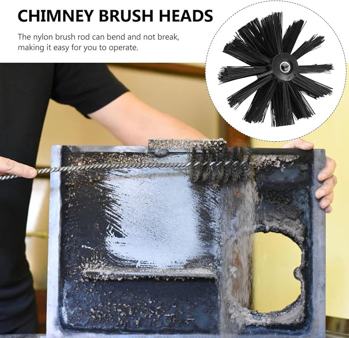 DOITOOL 2 Pcs 4 Inch Chimney Brush Head, Fireplace Cleaner Dryer Vent Cleaner - Image 5