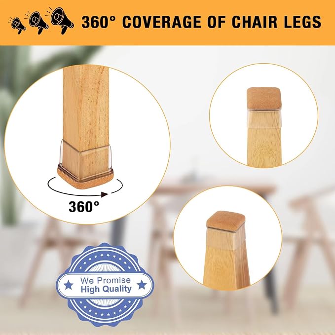 32 Pcs Chair Leg Floor Protectors Square, Silicone Chair Leg Protectors - Image 7