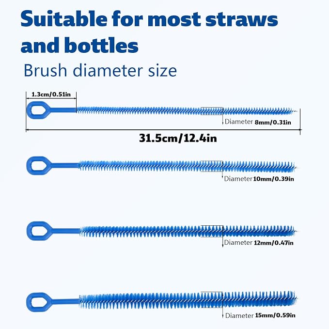 6pcs 12.4in Extra Long Straw Brushes - Image 2