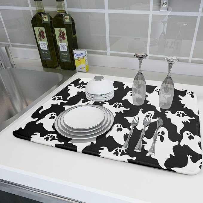 Halloween Bat Ghosts Dish Drying Mat - Image 6