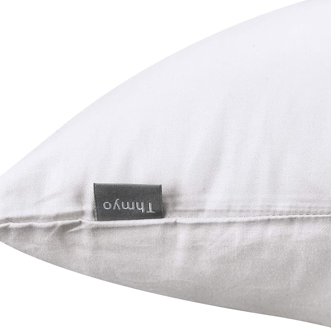 Thmyo 4-Pack 100% Cotton Lumbar Comfortable Solid Decorative Throw Pillow Case Rectangle Cushion Cover DIY Throw Pillowcase for Sofa Bed(Only Covers,Not Pillow Shams)(12x20inch/30x50cm,White)