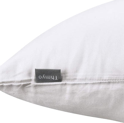 Thmyo 4-Pack 100% Cotton Lumbar Comfortable Solid Decorative Throw Pillow Case Rectangle Cushion Cover DIY Throw Pillowcase for Sofa Bed(Only Covers,Not Pillow Shams)(12x20inch/30x50cm,White)
