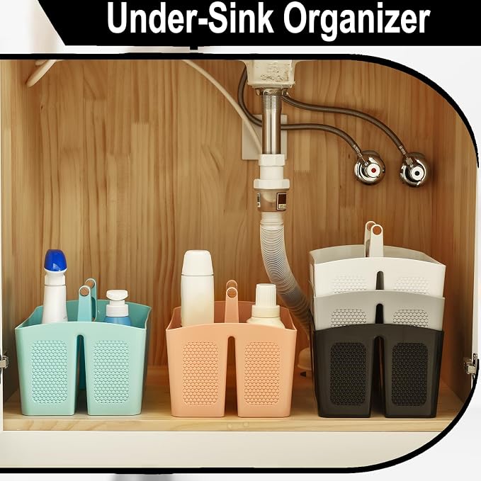 Haundry Plastic Light Gray Shower Caddy Basket - Image 8