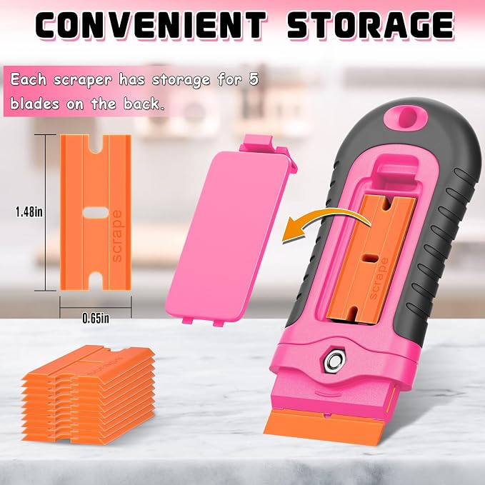 DIYSELF 2 Pcs Plastic Razor Blade Scraper - Image 4