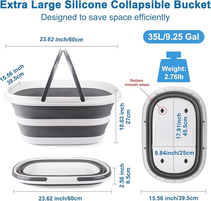 Extra Large Collapsible Bucket 35L Mop Bucket - Image 2