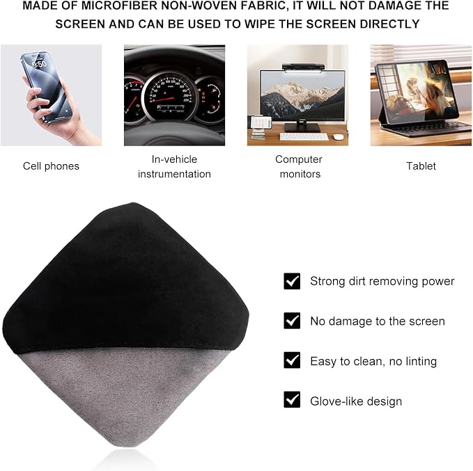 Car Screen Cleaner, Soft Microfiber Cloth Touch Screen Wipe Square Cleaning Tool - Image 3