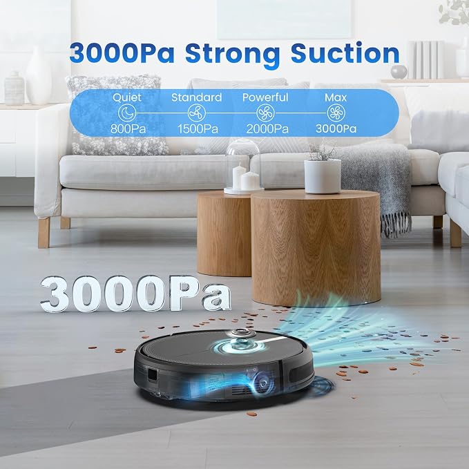 AIRROBO Robot Vacuum and Mop, 3000Pa Strong Suction Power Vacuum Mop Robot - Image 3