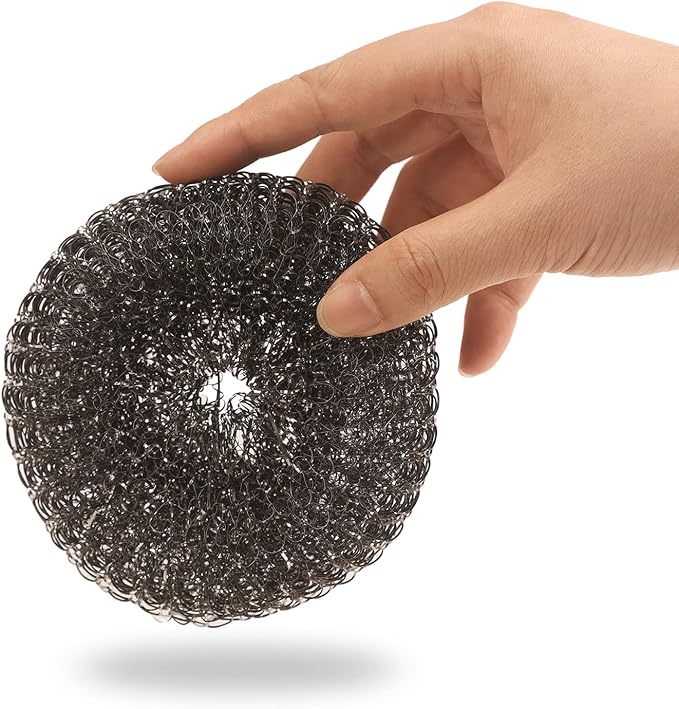 Heavy-Duty Stainless Steel Wool Barbecue Grill Cleaning Scrubber Pads, - Image 3