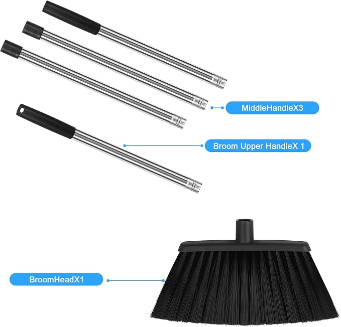 Heavy Duty Angle Broom, 55-Inch Long Handle Extra Wide 12.6 Inch Head, - Image 4