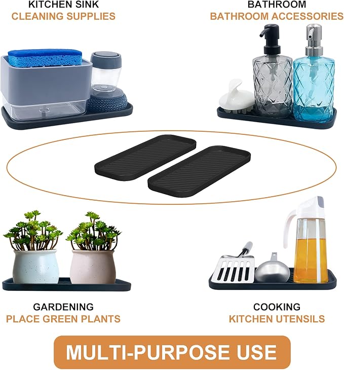 Silicone Organizer Tray, Soap and Sponge Holder - Image 4