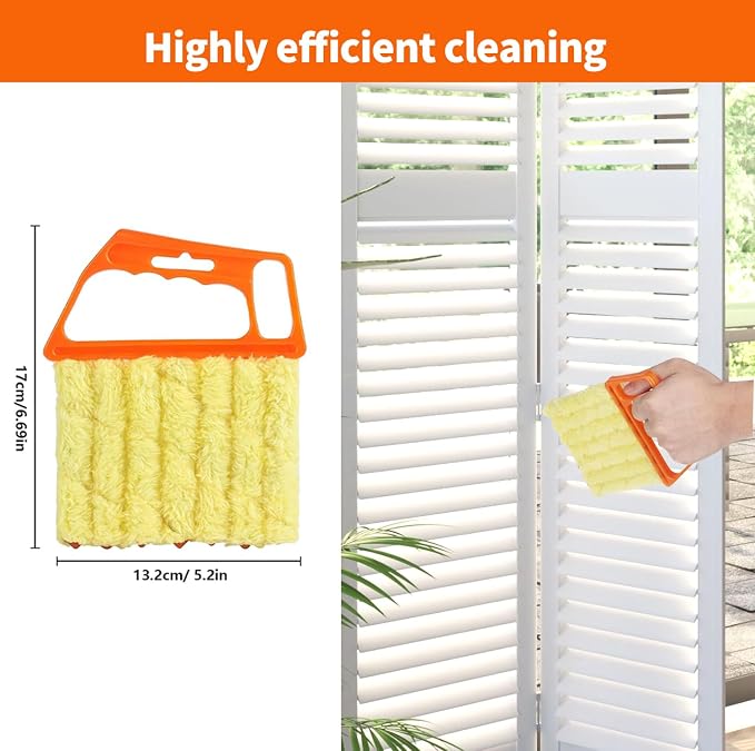 12 Pcs Window Venetian Blind Cleaner Duster Tool, Microfiber 6 Finger Duster - Image 4