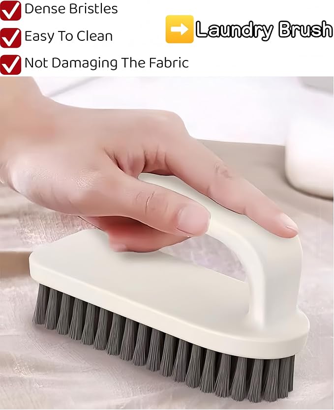2 Pack Scrub Brush Laundry Cleaning Brush Soft Bristle Household Cleaning - Image 5