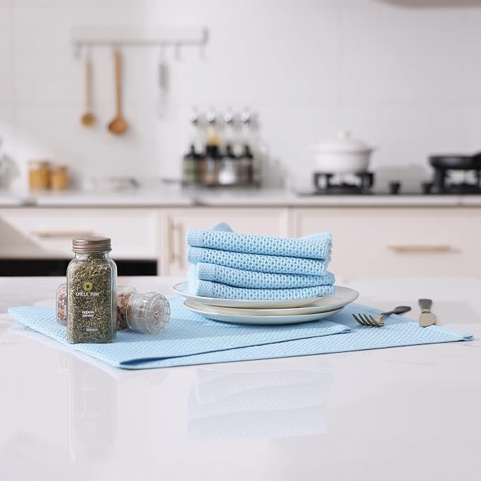 Kitinjoy 100% Cotton Waffle Weave Kitchen Hand Towels - Image 5