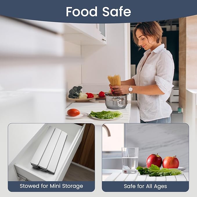 Meowoo Stone Drying Mat for Kitchen Counter, 23.6"x15.3" Foldable Diatomaceous - Image 6