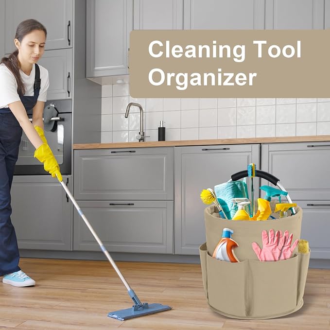 Cleaning Caddy with Handle, Cleaning Products Organiser, 17L Foldable Storage - Image 4