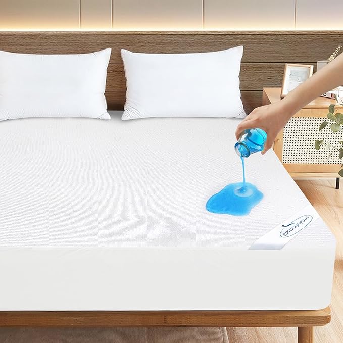 Sleeper Sofa Full Terry Mattress Protector Waterproof for 54''×72'' up to 8'' Depth, Ultra Soft & Breathable Smooth Top Fitted Mattress Cover Skin-Friendly Machine Washable