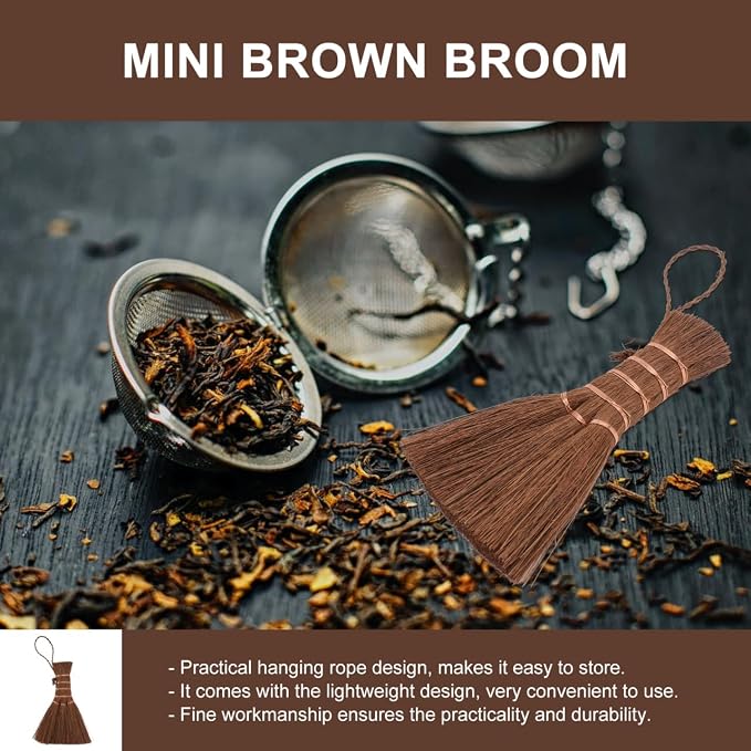 Mini Palm Whisk Broom for Tea Ceremony Small Soft Bristle Cleaning Brush - Image 2