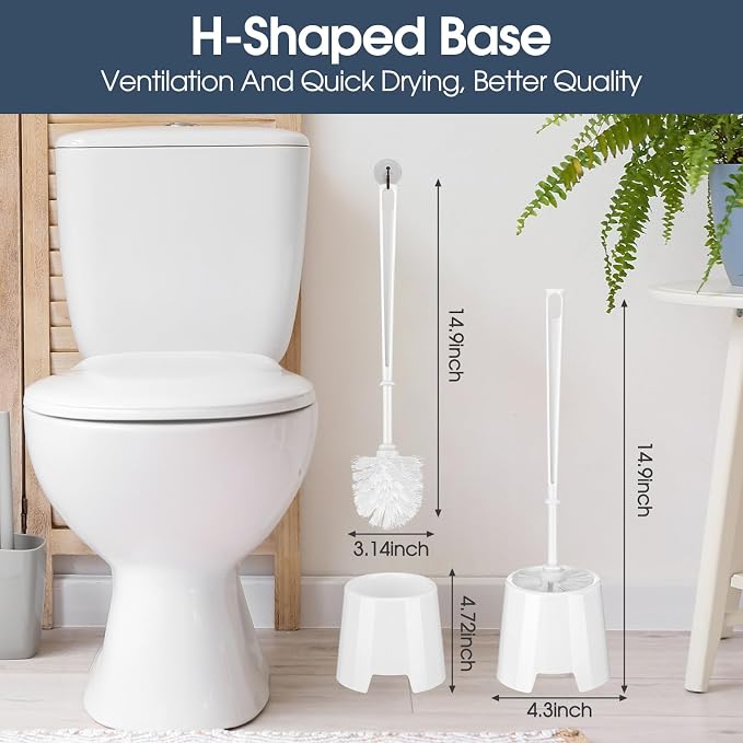 Mimorou 12 Sets Toilet Brushes and Holders Set White Toilet Bowl Brushes - Image 2