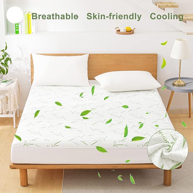 Twin XL Mattress Protector Waterproof Mattress Pad Washable Bamboo Rayon - Image 6