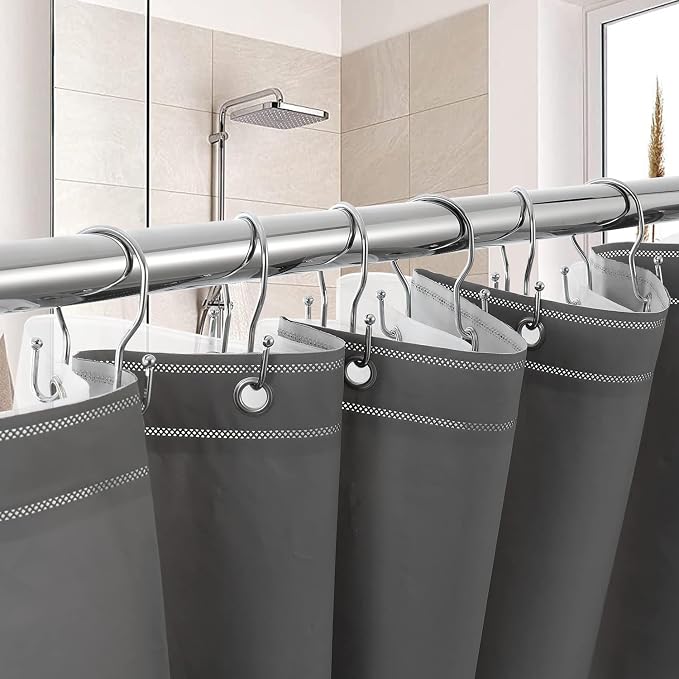 12 Pack Double Shower Curtain Hooks Rings, TENOVEL Double Sided Shower Curtain - Image 2
