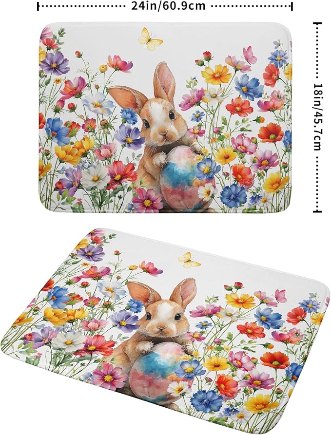 Spring Easter Rabbit Egg Dish Drying Mat - Image 2
