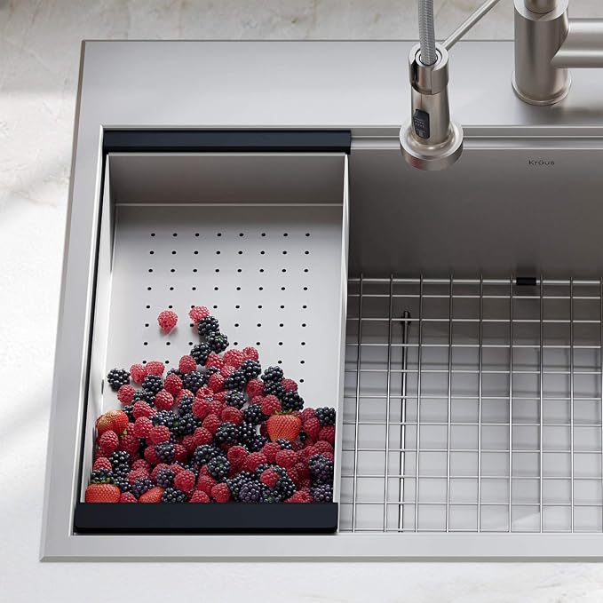 KRAUS Stainless Steel Colander for Workstation Kitchen Sink by KRAUS