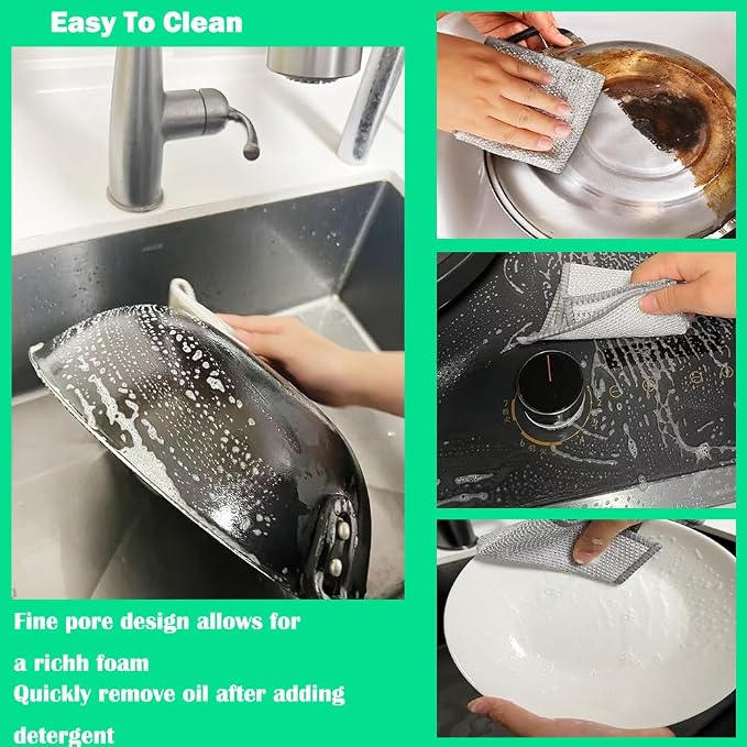 10 Pcs Upgrade 3-Layer Dish Cloth, Non-Scratch Steel, Premium Scrubbing - Image 5