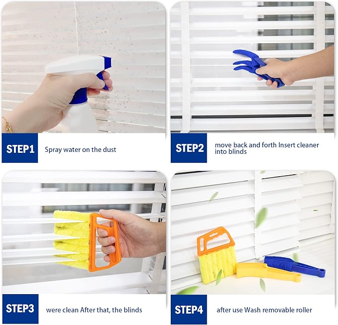 2Pcs Window Venetian 7 Finger Blind Cleaner Duster Tool and 2Pcs dust-Removing - Image 2