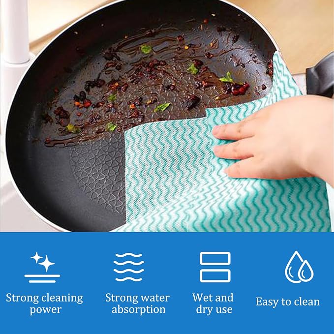 Disposable Kitchen Cleaning Towel Disposable Dish Cloths, Reusable Wipes Heavy - Image 3