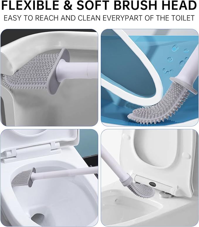 RV Toilet Bowl Brush, Toilet Brush Silicone Won't Damage Toilets, Wall Mounted - Image 4