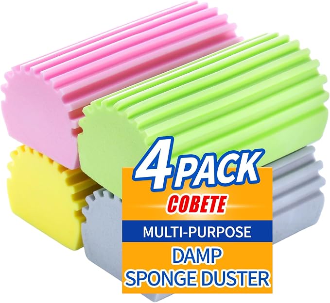 COBETE Damp Clean Duster Sponge, Reusable Damp Dusting Sponge Household Cleaning by COBETE