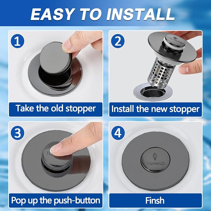 Sink Stopper Hair Catcher, Pop-up Sink Drain Strainer - Image 7