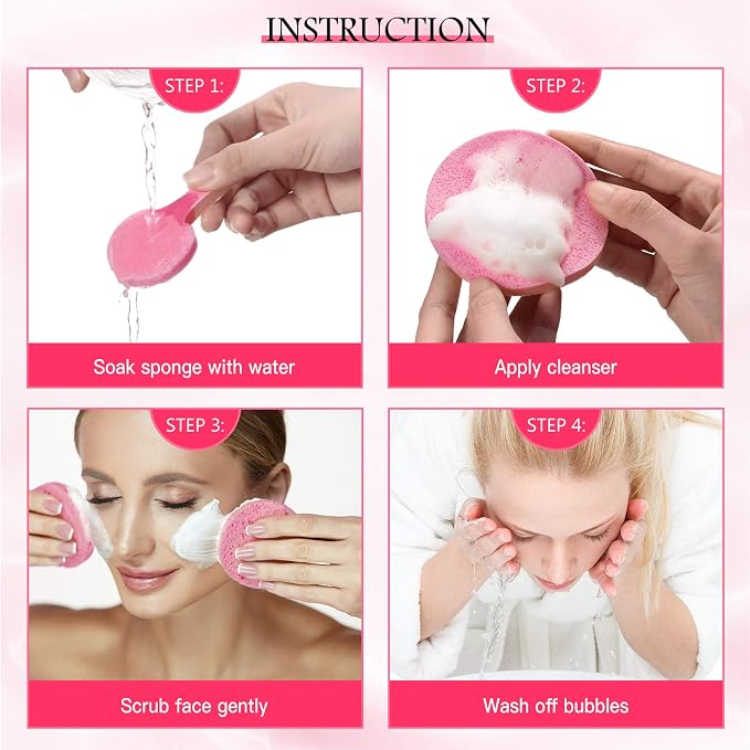 Patelai 120 Pieces Compressed Facial Sponge - Image 2