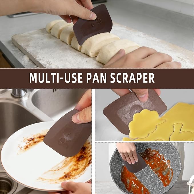 Pan Scraper 6-Pack, Plastic Cleaning Tool - Image 3