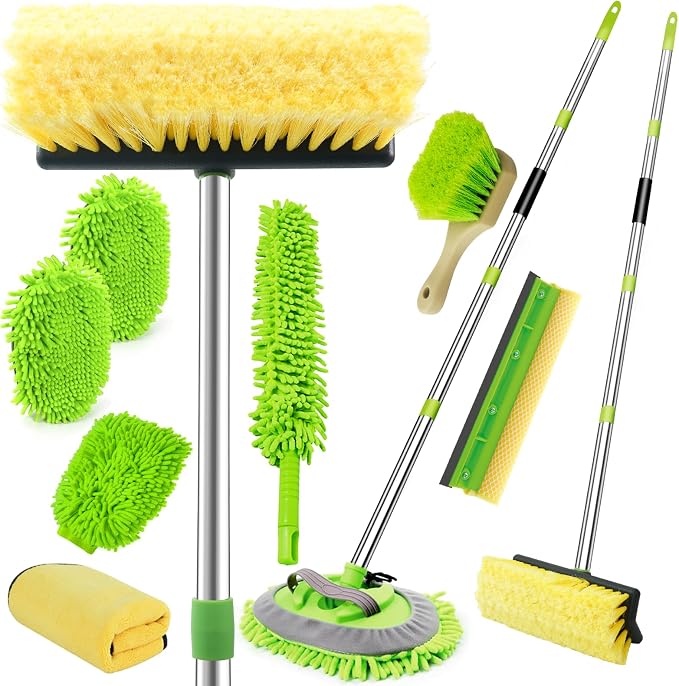 62" Car Wash Brush with Long Handle, Chenille Microfiber Car Wash Mop Mitt by ETOUPA