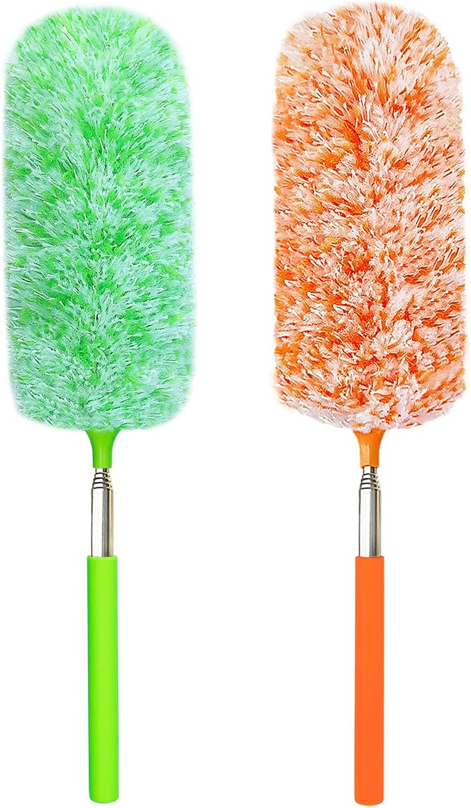 2 Pack Extendable Microfiber Feather Duster, Electrostatic Microfiber Head by Unknown