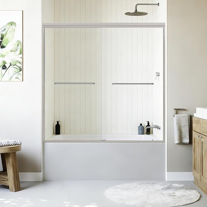 56"-60" Adjustable Width Double Sliding Shower Door by ABRUZZO