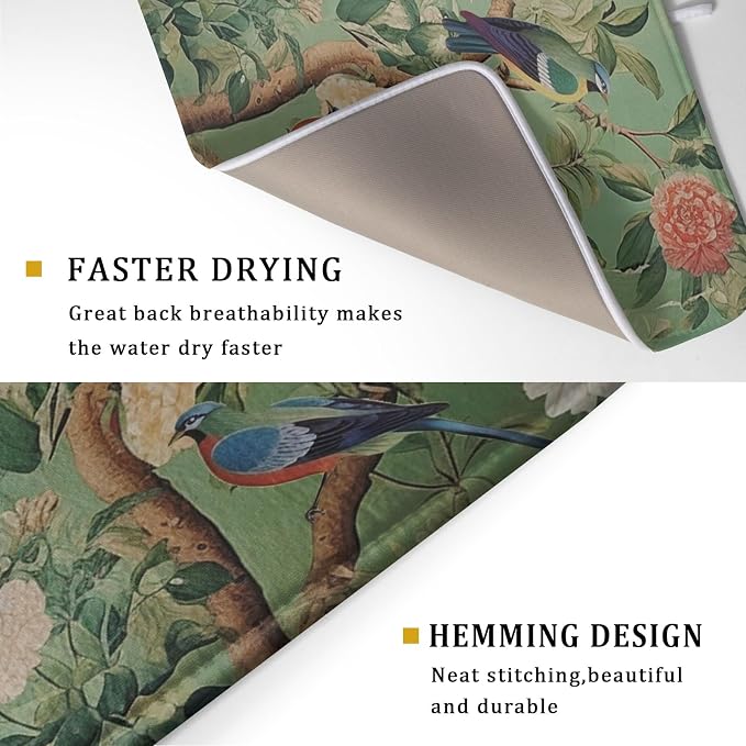 Khope Green Chinoiserie Dish Drying Mat - Image 3