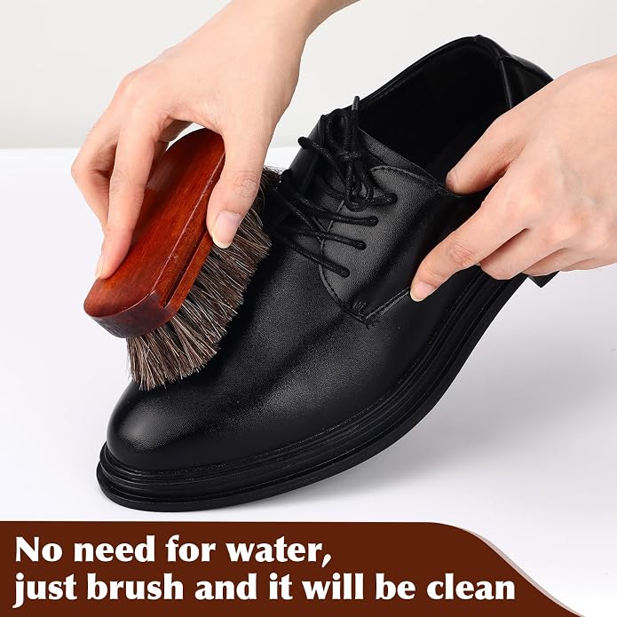 LemonRoad 12 Pcs Bulk Leather Horse Hairbrush Shoe Shining Brush - Image 5